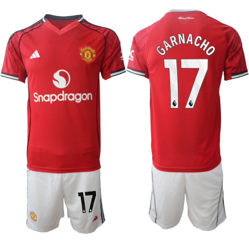Men 2025-2026 Club Manchester United home Red #17 Soccer Jersey